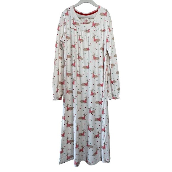 Mini Boden Other - MINI BODEN Reindeer Nightgown 11-12Y 152 Red Holiday Print Christmas Nightie